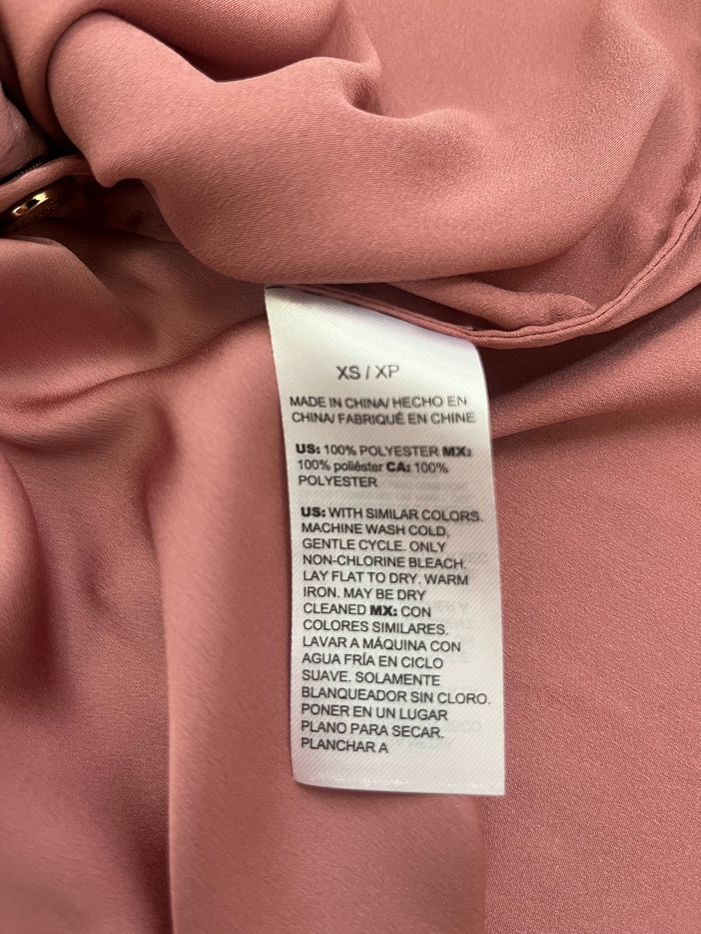 White House Black Market Satin Top Button Front Blouse Pink XS Silky Luxe - Picture 5 of 7